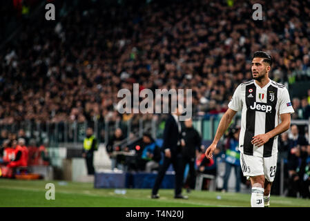 Turin, Italy. 16th Apr, 2019. Emre Can during the Champions League, football match: Juventus FC vs Ajax. Ajax won 1-2 at Allianz Stadium, in Turin, Italy, 16th april 2019 Credit: Alberto Gandolfo/Pacific Press/Alamy Live News Stock Photo
