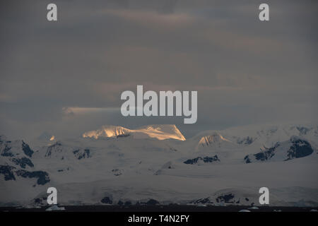 Mountain view beatiful view sunset in Antarctica Stock Photo