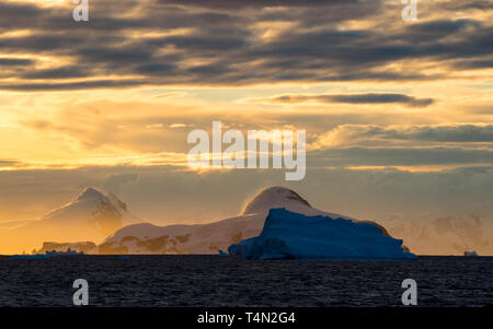 Mountain view beatiful view sunset in Antarctica Stock Photo