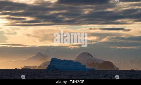 Mountain view beatiful view sunset in Antarctica Stock Photo