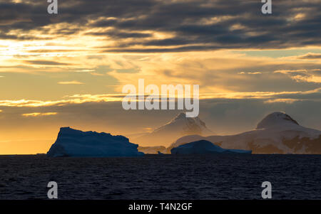 Mountain view beatiful view sunset in Antarctica Stock Photo