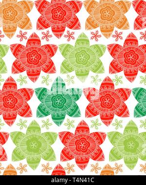 Seamless vector texture with drawing tribal flowers Stock Vector Image ...