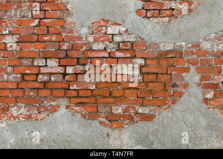 Fragment of ancient red brick wall Stock Photo