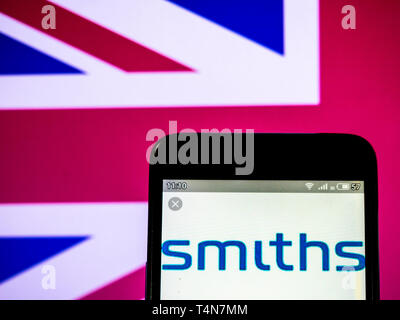 In this photo illustration a Smiths Group plc logo seen displayed on a smart phone Stock Photo