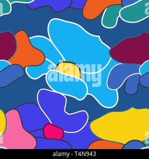 Abstract seamless vector texture with bright flowers Stock Vector