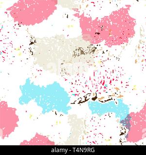 Vector seamless texture with red drawing flowers Stock Vector