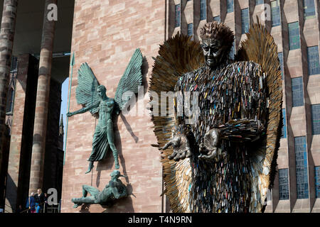 The Knife Angel sculpture outside Coventry Cathedral, UK Stock Photo