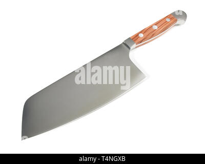 Japanese Cleaver Chopping Knife on white Background Stock Photo