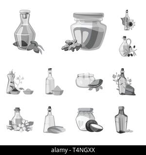 Isolated object of nutrition and organics icon. Set of nutrition and glass  stock symbol for web. Stock Vector