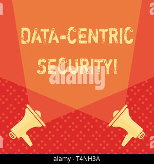 Word writing text Data Centric Security. Business photo showcasing Identify and protect data wherever it resides Blank Double Spotlight Crisscrossing  Stock Photo