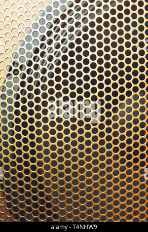 Musical powerful speaker with a protective grill close-up. Stock Photo