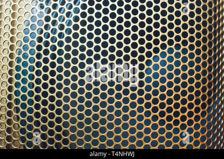 Musical powerful speaker with a protective grill close-up. Stock Photo