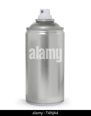 Blank metal spray can, isolated on white background Stock Photo