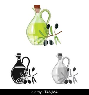 Isolated object of olive and fruit symbol. Set of olive and food  vector icon for stock. Stock Vector