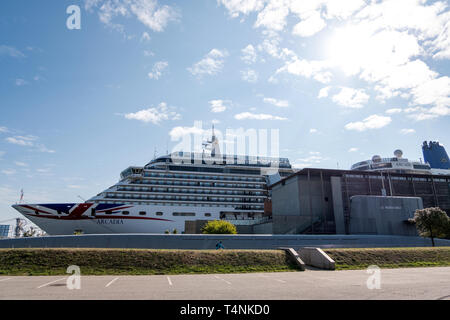 Cherbourg, France - September 01, 2018: Vista class cruise ship Arcadia in the port of Cherbourg-Octeville . France Stock Photo