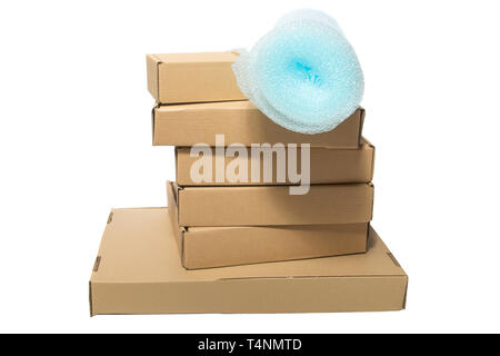 pile of cardboard boxes Stock Photo
