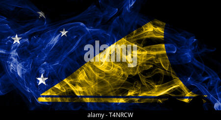 Tokelau smoke flag, New Zaeland dependent territory flag Stock Photo