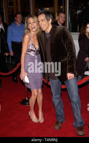 LOS ANGELES, CA. December 16, 2004:  Actor BEN STILLER & wife actress CHRISTINE TAYLOR at the Los Angeles premiere of his new movie Meet the Fockers. Stock Photo