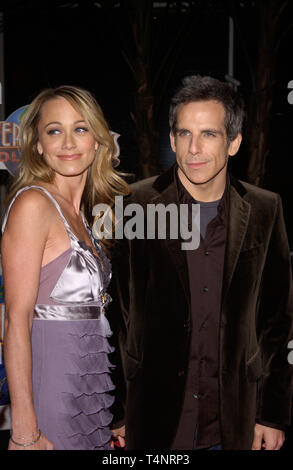 LOS ANGELES, CA. December 16, 2004:  Actor BEN STILLER & wife actress CHRISTINE TAYLOR at the Los Angeles premiere of his new movie Meet the Fockers. Stock Photo