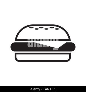 Burger vector icon black Stock Vector