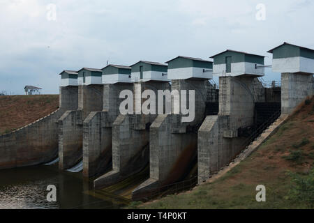 Weheragala reservoir Dam in Yala national park . Sri Lanka Stock Photo