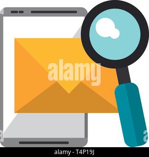 Email search and tablet Stock Vector