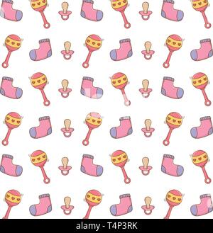 cute baby shower pattern background cartoon vector illustration graphic design Stock Vector