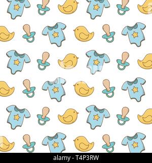 cute baby shower pattern background cartoon vector illustration graphic design Stock Vector