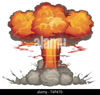 explosion bomb nuclear destruction smoke radiation blast illustration Stock Photo