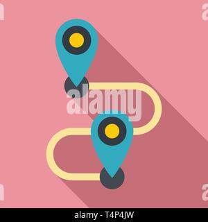 Running fitness route icon. Flat illustration of running fitness route ...