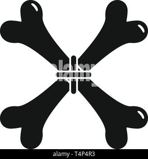 Crossed magic bones icon. Simple illustration of crossed magic bones vector icon for web design isolated on white background Stock Vector