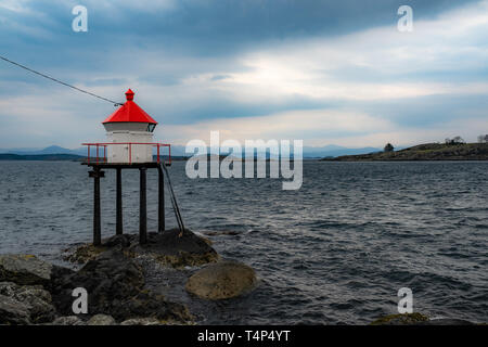 Lighthouse on Fjord in Stavanger, Norway Stock Photo