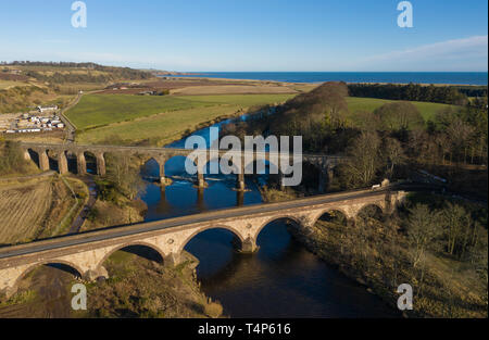 Aerial view of the Lower North Water bridge and the North Water