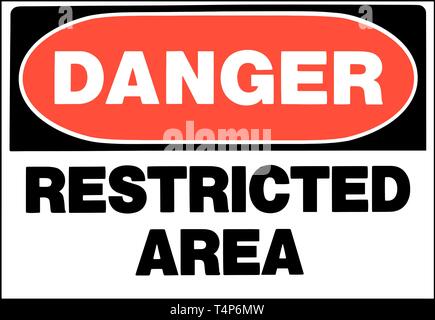 Buy Hy-Ko 501 Danger Sign, Rectangular, RESTRICTED AREA, Black Legend,  White Background, Polyethylene (Pack of 5)