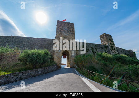 View of Castello di Monteriggioni in Tuscany, Italy Stock Photo