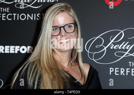 Cast members and other attendees arrive for the Pretty Little Liars The Perfectionists Premiere in LA  Featuring: Sara Shepard Where: Los Angeles, California, United States When: 16 Mar 2019 Credit: Nicky Nelson/WENN.com Stock Photo