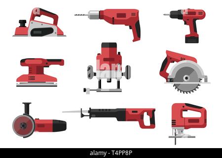 Power electric tools Stock Vector