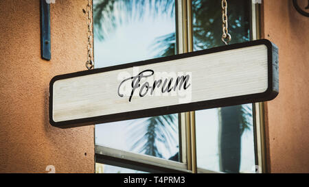 Street Sign to Forum Stock Photo