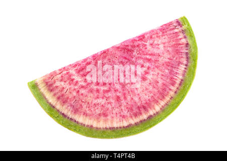 Watermelon radish closeup isolated on white background Stock Photo