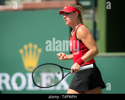 INDIAN WELLS, UNITED STATES OF AMERICA - MARCH 12 : Angelique Kerber of Germany at the 2018 BNP Paribas Open WTA Premier tennis tournament Stock Photo