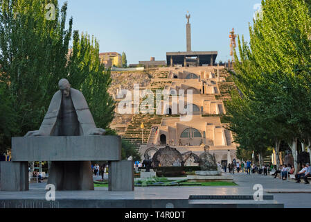 Monument to Alexander Tamanian in Cafesjian Center for the Arts, the Sculpture Park in front of the Cascade, Yerevan, Armenia Stock Photo
