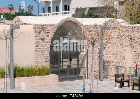 Renovated Ottoman style farm building at 6 Shalma Street, Jaffa, Tel Aviv, Israel. This area used to be a orange orchard and farm and was renovated as Stock Photo