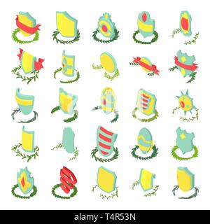 Victory icons set, isometric style Stock Vector