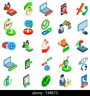 Consent icons set, isometric style Stock Vector