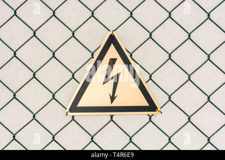 Warning about danger due to high voltage Stock Photo