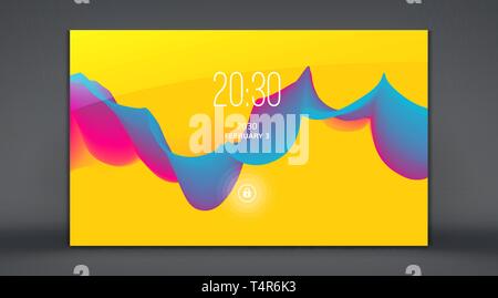 Modern lock screen for mobile apps. Abstract background with trendy gradients. Can be used for advertising, marketing, presentation. Vector illustrati Stock Vector