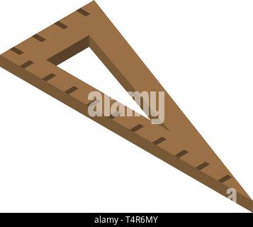 Angle ruler icon, isometric style Stock Vector
