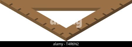 Wood angle ruler icon, isometric style Stock Vector