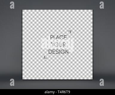 Photo frame mockup. Chess board background. Blank space for your design. Vector illustration. Stock Vector