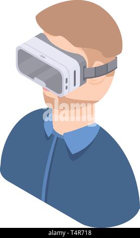 Vr goggles icon, isometric style Stock Vector